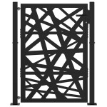 vidaXL Poarta de gradina neagra 105x130 cm Design cu lumina din otel