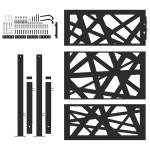 vidaXL Poarta de gradina neagra 105x130 cm Design cu lumina din otel