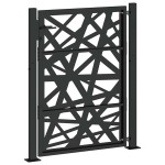 vidaXL Poarta de gradina neagra 105x130 cm Design cu lumina din otel