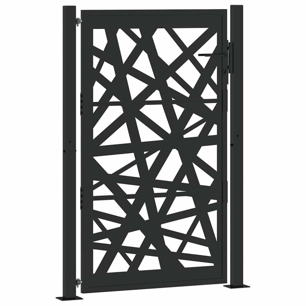 vidaXL Poarta de gradina neagra 105x155 cm Design cu lumina din otel