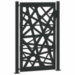 vidaXL Poarta de gradina neagra 105x155 cm Design cu lumina din otel