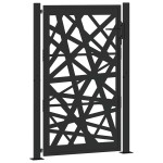 vidaXL Poarta de gradina neagra 105x155 cm Design cu lumina din otel