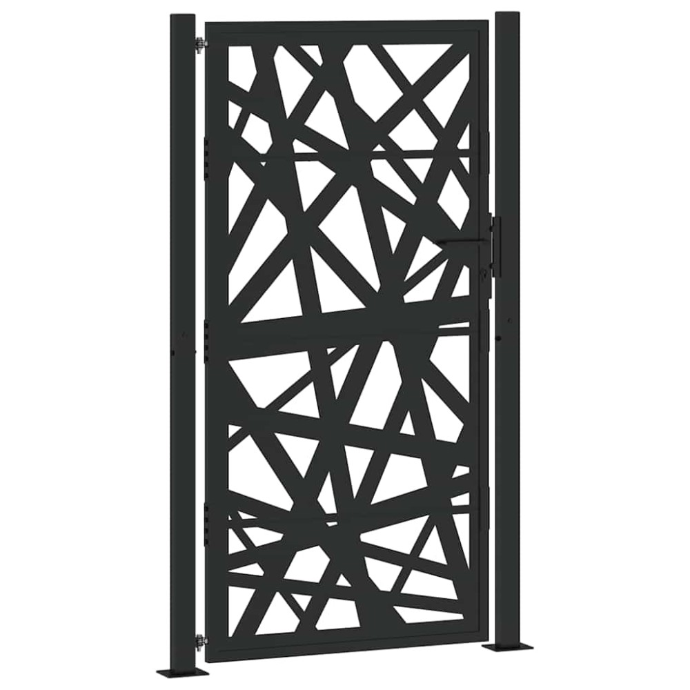 vidaXL Poarta de gradina neagra 105x180 cm Design cu lumina din otel