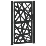 vidaXL Poarta de gradina neagra 105x180 cm Design cu lumina din otel