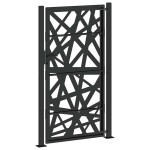 vidaXL Poarta de gradina neagra 105x180 cm Design cu lumina din otel
