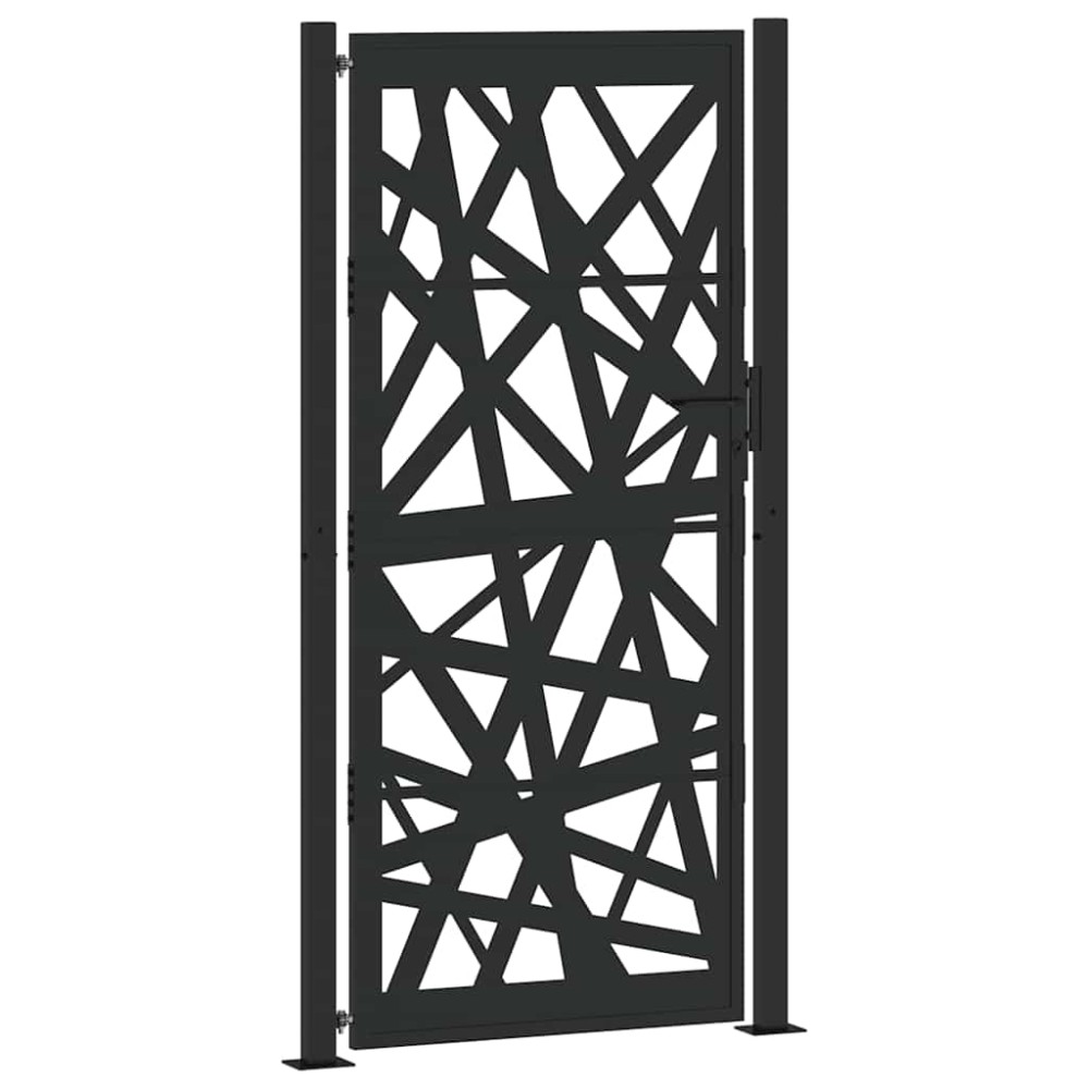 vidaXL Poarta de gradina neagra 105x205 cm Design cu lumina din otel