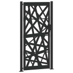 vidaXL Poarta de gradina neagra 105x205 cm Design cu lumina din otel vidaXL Poarta de gradina neagra 105x205 cm Design cu lumina din otel