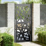 vidaXL Poarta de gradina neagra 105x205 cm Design cu lumina din otel vidaXL Poarta de gradina neagra 105x205 cm Design cu lumina din otel