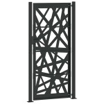vidaXL Poarta de gradina neagra 105x205 cm Design cu lumina din otel vidaXL Poarta de gradina neagra 105x205 cm Design cu lumina din otel