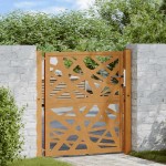 vidaXL Poarta de gradina Design cu lumina otel rezistent la intemperii vidaXL Poarta de gradina Design cu lumina otel rezistent la intemperii
