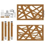 vidaXL Poarta de gradina Design cu lumina otel rezistent la intemperii vidaXL Poarta de gradina Design cu lumina otel rezistent la intemperii