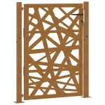 vidaXL Poarta de gradina Design cu lumina otel rezistent la intemperii vidaXL Poarta de gradina Design cu lumina otel rezistent la intemperii
