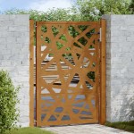 vidaXL Poarta de gradina Design cu lumina otel rezistent la intemperii vidaXL Poarta de gradina Design cu lumina otel rezistent la intemperii