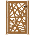 vidaXL Poarta de gradina Design cu lumina otel rezistent la intemperii vidaXL Poarta de gradina Design cu lumina otel rezistent la intemperii