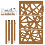 vidaXL Poarta de gradina Design cu lumina otel rezistent la intemperii vidaXL Poarta de gradina Design cu lumina otel rezistent la intemperii