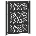vidaXL Poarta de gradina neagra 105x130 cm Design cu frunze de otel vidaXL Poarta de gradina neagra 105x130 cm Design cu frunze de otel