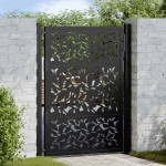 vidaXL Poarta de gradina neagra 105x130 cm Design cu frunze de otel vidaXL Poarta de gradina neagra 105x130 cm Design cu frunze de otel