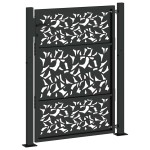 vidaXL Poarta de gradina neagra 105x130 cm Design cu frunze de otel vidaXL Poarta de gradina neagra 105x130 cm Design cu frunze de otel