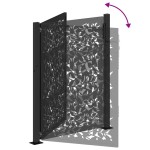 vidaXL Poarta de gradina neagra 105x130 cm Design cu frunze de otel vidaXL Poarta de gradina neagra 105x130 cm Design cu frunze de otel