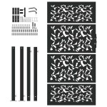 vidaXL Poarta de gradina neagra 105x180 cm Design cu frunze de otel vidaXL Poarta de gradina neagra 105x180 cm Design cu frunze de otel