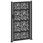 vidaXL Poarta de gradina neagra 105x180 cm Design cu frunze de otel vidaXL Poarta de gradina neagra 105x180 cm Design cu frunze de otel