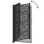 vidaXL Poarta de gradina neagra 105x180 cm Design cu frunze de otel vidaXL Poarta de gradina neagra 105x180 cm Design cu frunze de otel