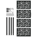 vidaXL Poarta de gradina neagra 105x205 cm Design cu frunze de otel