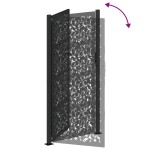 vidaXL Poarta de gradina neagra 105x205 cm Design cu frunze de otel
