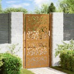 vidaXL Poartă grădină Design cu frunze oțel rezistente la intemperii vidaXL Poartă grădină Design cu frunze oțel rezistente la intemperii