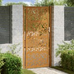 vidaXL Poartă grădină Design cu frunze oțel rezistente la intemperii vidaXL Poartă grădină Design cu frunze oțel rezistente la intemperii