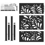 vidaXL Poartă de grădină neagră 100x125 cm, model ondulat din oțel