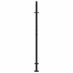 vidaXL Poartă de grădină neagră 100x150 cm, model ondulat din oțel