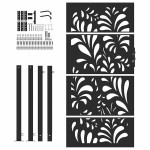 vidaXL Poartă de grădină neagră 100x175 cm, model ondulat din oțel