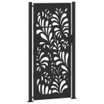 vidaXL Poarta de gradina neagra 105x205 cm Design ondulat de otel vidaXL Poarta de gradina neagra 105x205 cm Design ondulat de otel