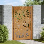 vidaXL Poartă de grădină Design ondulat oțel rezistent la intemperii vidaXL Poartă de grădină Design ondulat oțel rezistent la intemperii