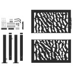 vidaXL Poartă de grădină neagră 100x100 cm, model cu urme din oțel