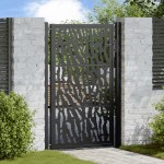 vidaXL Poartă de grădină neagră 105x155 cm Design cu urme de oțel