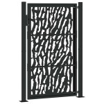 vidaXL Poartă de grădină neagră 105x155 cm Design cu urme de oțel