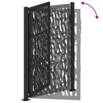 vidaXL Poartă de grădină neagră 105x155 cm Design cu urme de oțel