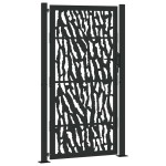 vidaXL Poarta de gradina neagra 105x180 cm Design cu urme din otel