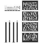 vidaXL Poartă de grădină neagră 105x205 cm Design cu urme de oțel vidaXL Poartă de grădină neagră 105x205 cm Design cu urme de oțel