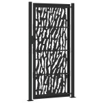 vidaXL Poartă de grădină neagră 105x205 cm Design cu urme de oțel vidaXL Poartă de grădină neagră 105x205 cm Design cu urme de oțel