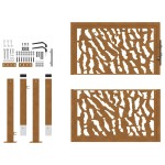vidaXL Poartă de grădină Design cu urme oțel rezistent la intemperii vidaXL Poartă de grădină Design cu urme oțel rezistent la intemperii