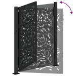 vidaXL Poarta de gradina neagra 105x130 cm design flacara din otel