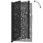 vidaXL Poarta de gradina neagra 105x180 cm design flacara din otel