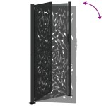 vidaXL Poarta de gradina neagra 105x205 cm design flacara din otel