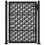 vidaXL Poartă de grădină neagră 105x130 cm Design în cruce de oțel vidaXL Poartă de grădină neagră 105x130 cm Design în cruce de oțel