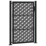 vidaXL Poartă de grădină neagră 105x155 cm Design în cruce de oțel