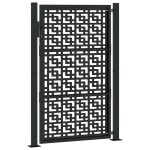 vidaXL Poartă de grădină neagră 105x155 cm Design în cruce de oțel