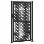 vidaXL Poarta de gradina neagra 105x180 cm Design cruce de otel vidaXL Poarta de gradina neagra 105x180 cm Design cruce de otel